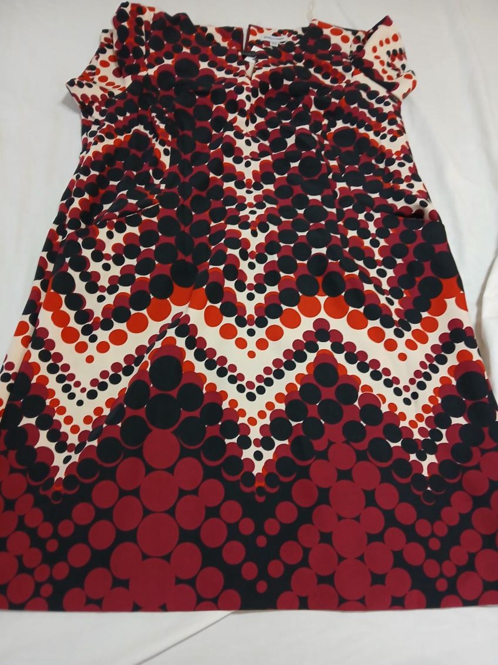 jcpenney Red Black and White Polka Chevron Midi Dress